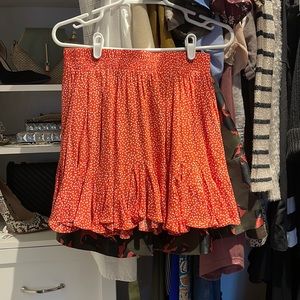 Loft red polka dot skirt